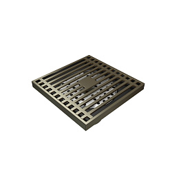 Corpa Nera Grossi/Гросси душевой трап 10х10 с сухим затвором, вертикальный выпуск, бронза