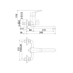 Смеситель для ванны, Simp, Milardo, SIMSB02M02