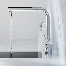 Смеситель для кухни с подключением к фильтру и выдвижным изливом Pragma Esdel, хром, ESD7.C2LC.019