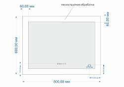 Зеркало: LED 060 pro 80*60, с подсветкой, антизапотевание, часы, Сорт1