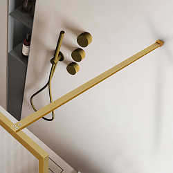 Душевая перегородка Walk-In VSW-1HP110FLBG, 1100*2000, брашированное золото, стекло рифленое, , шт