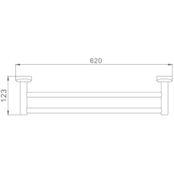 Держатель для полотенец 600 мм, хром HB1609