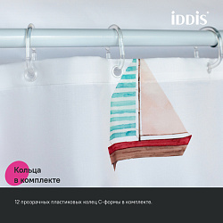 ВЫВОД Штора для ванной, 200x180 см, Полиэстер, IDDIS, BO01P18i11