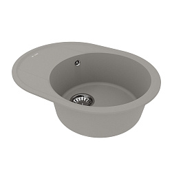 LACHA 620 Мойка кухонная из кварцгранита цвет: грей комплектация: крепеж, сливная арматура с перелив