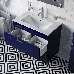 Тумба с умывальником, напольная, 80 см, синий, Oxford, IDDIS, OXF80N0i95K подходит умыв. 0138000i28