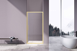 Душевая дверь Slim 8mm VDP-4SL100CLG, брашированное золото, стекло прозрачное, , шт