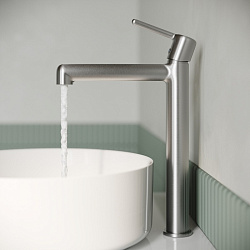 Cмеситель для настольного умывальника, хром матовый, Aiger, IDDIS, AIGBC01i01