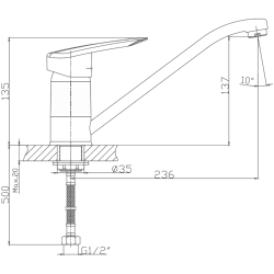 Смеситель для кухни, латунь, хром HB4907