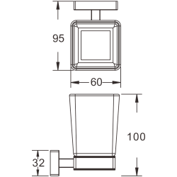 Стакан 1шт (квадрат), черный матовый B90306