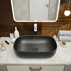 Corpa Nera Viotti/Виотти  60 раковина накладная, artceramic, черный матовый