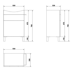 Тумба п/рак. Подвесная: LARA для COMO 60, белая, Сорт1