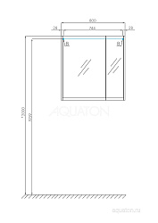 Зеркальный шкаф Нортон 80, белый