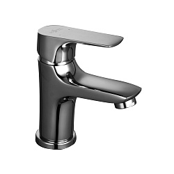 Смеситель для раковины, монолитный, высота излива 7 см, длина 9 см, латунь/хром