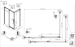 Душевой уголок Ultima VSR-7UL1014CL, 1400*1000, хром, стекло прозрачное, , шт