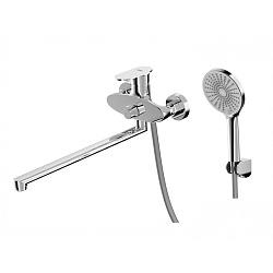 Смеситель универсальный для ванны с поворотным изливом 380 мм, хром