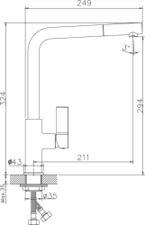 Смеситель для кухни, латунь, хром HB70501