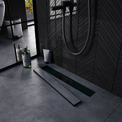 Corpa Nera Salieri/Сальери душевой трап 50 см под плитку с гидрозатвором, черный