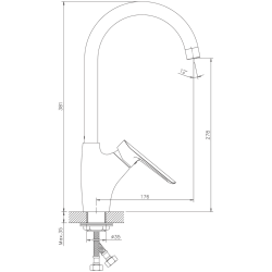Смеситель для кухни, силумин + силикон, патент, хром HB70198