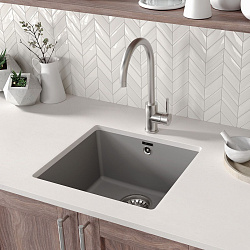 SINARA 440-U Мойка кухонная из кварцгранита цвет: бежевый комплектация: крепеж, сливная арматура с п