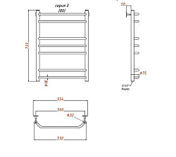 Aringa Лана полотенцесушитель водяной 50*80, хром