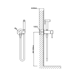 Гигиенический душ VHFW-101BG из латуни, со смесителем, брашированное золото, , шт