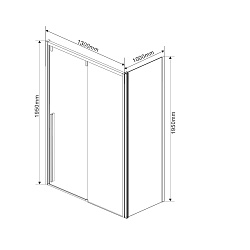 Душевой уголок Lugano VSR-1L1013CLB-1 1300*1000, черный, стекло прозрачное, , шт