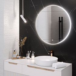 Зеркало/LED-подсветка/круглое (77см)/сенсор.выключатель Milan/AQUA DE MARCO