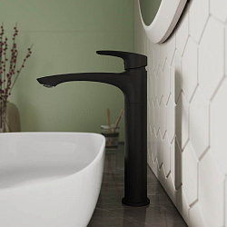 Смеситель для умывальника, черный матовый, Rora, Milardo, RORBL01M01