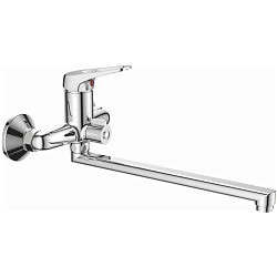 Смеситель для ванны, длинный излив, латунь, хром HB2213