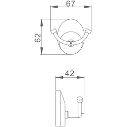 Крючок двойной, хром HB1605-2