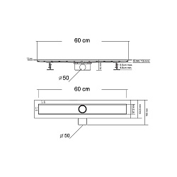 Душевой лоток SAY OPTIMA 601.60.P.DUZ, 60 см, хром, , шт