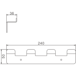 Планка с крючками (4), белый B9004-8