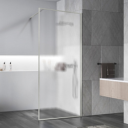 Душевая перегородка Волк-Ин (Walk-In) VSW-1HP100FLBN, 1000*2000, брашированный никель, стекло рифлен
