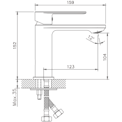 Смеситель для раковины, латунь, хром HB10590