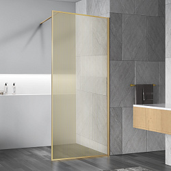 Душевая перегородка Волк-Ин (Walk-In) VSW-1HP900GWBG, 900*2000, брашированное золото, стекло лам. с 