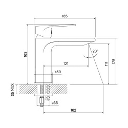 ВЫВОД Смеситель для умывальника, Edifice, IDDIS, EDISB00i01