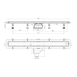 Душевой лоток POINT Деметра стекло черное 850 арт PN50485GLB
