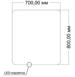 Зеркало LED VLM-3BE8008-2 800х800 c сенсорным выключателем и диммером, антизапотевание, , шт
