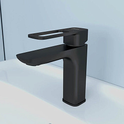 Смеситель для умывальника, черный, Slide, IDDIS, SLIBL00i01