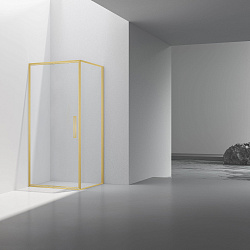 Душевой уголок Slim 8mm VSR-4SLP9090CLG, 900*900, брашированное золото, стекло прозрачное, , шт