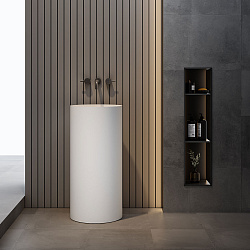 Раковина из искусственного камня Vincea VBS-6SP01MW, 400*400*850, напольная, цвет белый матовый, , ш