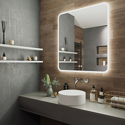 Зеркало/LED-подсветка/антизапотевание/2 кнопки/Bluetooth динамики (80см*90см)Amazon Music/AQUA DE 