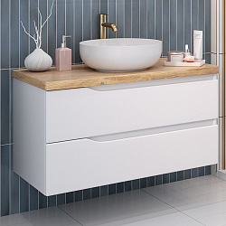 Тумба NORDIC 100 /2 ящ /подвесная/белая/под столешницу/AQUA DE MARCO