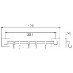 Крючок пятерной, хром HB8615-5