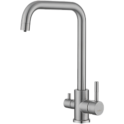 Смеситель для кухни с подключением фильтра, нержавеющая сталь, сатин HB43829