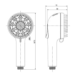 Лейка для мытья животных 4-функциональная Ø85х19см, пластик, блистер