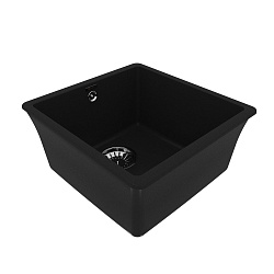 SINARA 400-U Мойка кухонная из кварцгранита цвет: антрацит  комплектация: крепеж, сливная арматура с