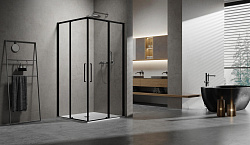 Душевой уголок Slim 8mm VSS-6SL8010CLB, 1000*800, черный, стекло прозрачное, , шт