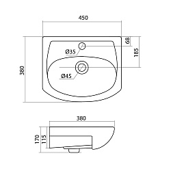Только с тумбой! Акватон умывальник "Азов 45"