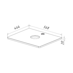Столешница Lemark MIANO 60 см из стекла, цвет: Белый